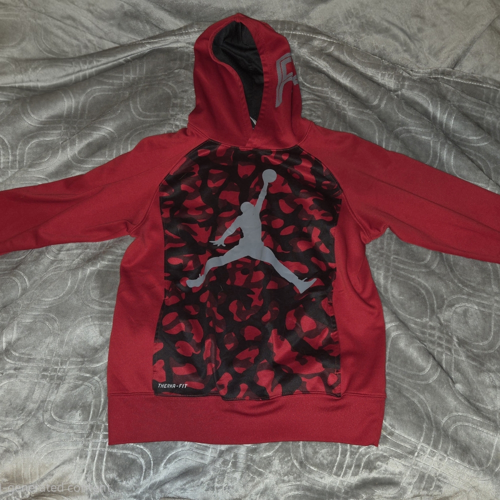 Jordan Black and Red Therma-Fit Hoodie